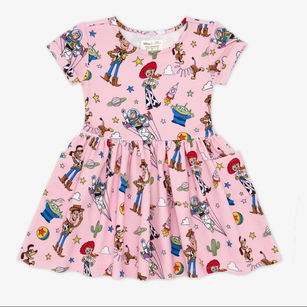 Disney & Pixar Pink Toy Story Pals Short Sleeve Patch Pocket Dress | 2t